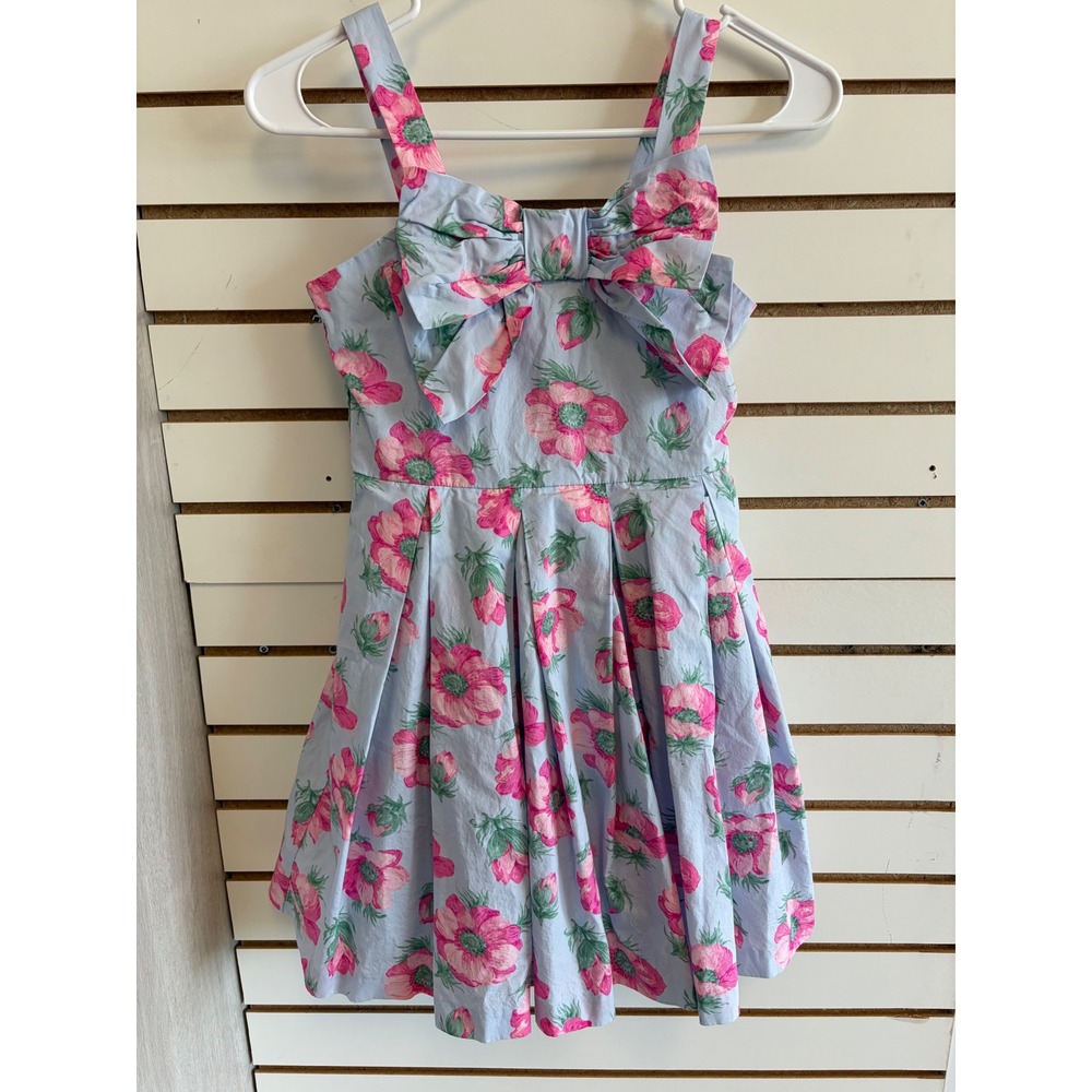 Janie and‎ Jack Girls The Blossom Bow Dress Floral Pleated Party Dress Size 10